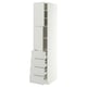 METOD / MAXIMERA Hi cab w shlvs/4 drawers/2 doors, white/Aspudden light grey, 40x60x200 cm