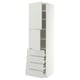METOD / MAXIMERA Hi cab w shlvs/4 drawers/2 doors, white/Aspudden light grey, 60x60x220 cm