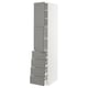 METOD / MAXIMERA Hi cab w shlvs/4 drawers/2 doors, white/Bodbyn grey, 40x60x200 cm