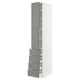 METOD / MAXIMERA Hi cab w shlvs/4 drawers/2 doors, white/Bodbyn grey, 40x60x220 cm