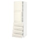 METOD / MAXIMERA Hi cab w shlvs/4 drawers/2 doors, white/Bodbyn off-white, 60x60x200 cm