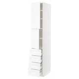 METOD / MAXIMERA Hi cab w shlvs/4 drawers/2 doors, white Enköping/white wood effect, 40x60x220 cm