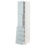 METOD / MAXIMERA Hi cab w shlvs/4 drawers/2 doors, white/Kallarp light grey-blue, 40x60x200 cm