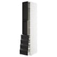 METOD / MAXIMERA Hi cab w shlvs/4 drawers/2 doors, white/Lerhyttan black stained, 40x60x220 cm