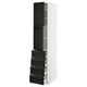 METOD / MAXIMERA Hi cab w shlvs/4 drawers/2 doors, white/Lerhyttan black stained, 40x60x200 cm