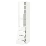 METOD / MAXIMERA Hi cab w shlvs/4 drawers/2 doors, white/Ringhult white, 40x60x200 cm