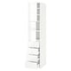 METOD / MAXIMERA Hi cab w shlvs/4 drawers/2 doors, white/Ringhult white, 40x60x200 cm