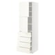 METOD / MAXIMERA Hi cab w shlvs/4 drawers/2 doors, white/Vallstena white, 60x60x200 cm