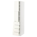 METOD / MAXIMERA Hi cab w shlvs/4 drawers/2 doors, white/Vallstena white, 40x60x200 cm