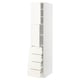 METOD / MAXIMERA Hi cab w shlvs/4 drawers/2 doors, white/Vallstena white, 40x60x200 cm