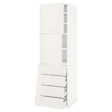 METOD / MAXIMERA Hi cab w shlvs/4 drawers/2 doors, white/Veddinge white, 60x60x200 cm