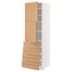 METOD / MAXIMERA Hi cab w shlvs/4 drawers/2 doors, white/Vedhamn oak, 60x60x200 cm