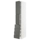 METOD / MAXIMERA Hi cab w shlvs/4 drawers/2 doors, white/Voxtorp dark grey, 40x60x220 cm