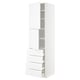 METOD / MAXIMERA Hi cab w shlvs/4 drawers/2 doors, white/Voxtorp high-gloss/white, 60x60x220 cm