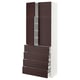 METOD / MAXIMERA Hi cab w shlvs/4 drawers/4 doors, white Askersund/dark brown ash effect, 80x41x200 cm