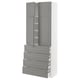 METOD / MAXIMERA Hi cab w shlvs/4 drawers/4 doors, white/Bodbyn grey, 80x41x200 cm