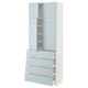METOD / MAXIMERA Hi cab w shlvs/4 drawers/4 doors, white/Kallarp light grey-blue, 80x41x200 cm