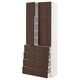 METOD / MAXIMERA Hi cab w shlvs/4 drawers/4 doors, white/Sinarp brown, 80x41x200 cm