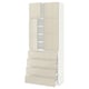 METOD / MAXIMERA Hi cab w shlvs/4 drawers/4 doors, white/Voxtorp high-gloss light beige, 80x41x200 cm