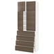 METOD / MAXIMERA Hi cab w shlvs/4 drawers/4 doors, white/Voxtorp walnut effect, 80x41x200 cm