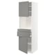 Option: METOD / MAXIMERA Hi cb f micro w 2 drawers/2 doors, white/Bodbyn grey, 60x60x200 cm