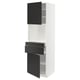 METOD / MAXIMERA Hi cb f micro w 2 drawers/2 doors, white/Nickebo matt anthracite, 60x60x200 cm