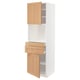METOD / MAXIMERA Hi cb f micro w 2 drawers/2 doors, white/Vedhamn oak, 60x60x200 cm