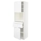 METOD / MAXIMERA Hi cb f micro w 2 drawers/2 doors, white/Voxtorp high-gloss/white, 60x60x200 cm