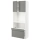 METOD / MAXIMERA Hi cb w pull-out shelf/drawer/2 drs, white/Bodbyn grey, 80x41x200 cm