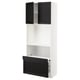 METOD / MAXIMERA Hi cb w pull-out shelf/drawer/2 drs, white/Lerhyttan black stained, 80x41x200 cm