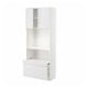 Option: METOD / MAXIMERA Hi cb w pull-out shelf/drawer/2 drs, white/Stensund white, 80x41x200 cm