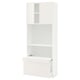METOD / MAXIMERA Hi cb w pull-out shelf/drawer/2 drs, white/Veddinge white, 80x41x200 cm