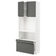 METOD / MAXIMERA Hi cb w pull-out shelf/drawer/2 drs, white/Voxtorp dark grey, 80x41x200 cm