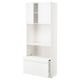 METOD / MAXIMERA Hi cb w pull-out shelf/drawer/2 drs, white/Voxtorp high-gloss/white, 80x41x200 cm