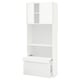 METOD / MAXIMERA Hi cb w pull-out shelf/drawer/2 drs, white/Voxtorp matt white, 80x41x200 cm