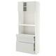 METOD / MAXIMERA Hi cb w pull-out shlf/2 drwrs/2 drs, white/Aspudden light grey, 80x41x200 cm
