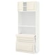 METOD / MAXIMERA Hi cb w pull-out shlf/2 drwrs/2 drs, white/Bodbyn off-white, 80x41x200 cm