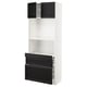 METOD / MAXIMERA Hi cb w pull-out shlf/2 drwrs/2 drs, white/Lerhyttan black stained, 80x41x200 cm