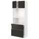 Option: METOD / MAXIMERA Hi cb w pull-out shlf/2 drwrs/2 drs, white/Nickebo matt anthracite, 80x41x200 cm