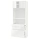 METOD / MAXIMERA Hi cb w pull-out shlf/2 drwrs/2 drs, white/Ringhult white, 80x41x200 cm