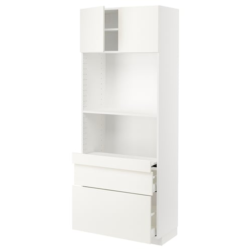 METOD kitchen unit in white with cabinets & drawers, modern design.