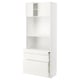 METOD / MAXIMERA Hi cb w pull-out shlf/2 drwrs/2 drs, white/Vallstena white, 80x41x200 cm