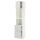 METOD / MAXIMERA Hi cb w pull-out shlf/2 drwrs/door, white/Aspudden light grey, 40x41x200 cm