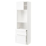 METOD / MAXIMERA Hi cb w pull-out shlf/2 drwrs/door, white Enköping/white wood effect, 60x41x200 cm