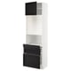 METOD / MAXIMERA Hi cb w pull-out shlf/2 drwrs/door, white/Lerhyttan black stained, 60x41x200 cm