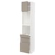 METOD / MAXIMERA Hi cb w pull-out shlf/2 drwrs/door, white/Upplöv matt dark beige, 40x41x200 cm