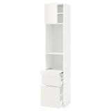 METOD / MAXIMERA Hi cb w pull-out shlf/2 drwrs/door, white/Veddinge white, 40x41x200 cm