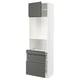 METOD / MAXIMERA Hi cb w pull-out shlf/2 drwrs/door, white/Voxtorp dark grey, 60x41x200 cm