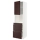 METOD / MAXIMERA High cab f micro w door/3 drawers, white Askersund/dark brown ash effect, 60x60x220 cm