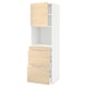 METOD / MAXIMERA High cab f micro w door/3 drawers, white/Askersund light ash effect, 60x60x200 cm